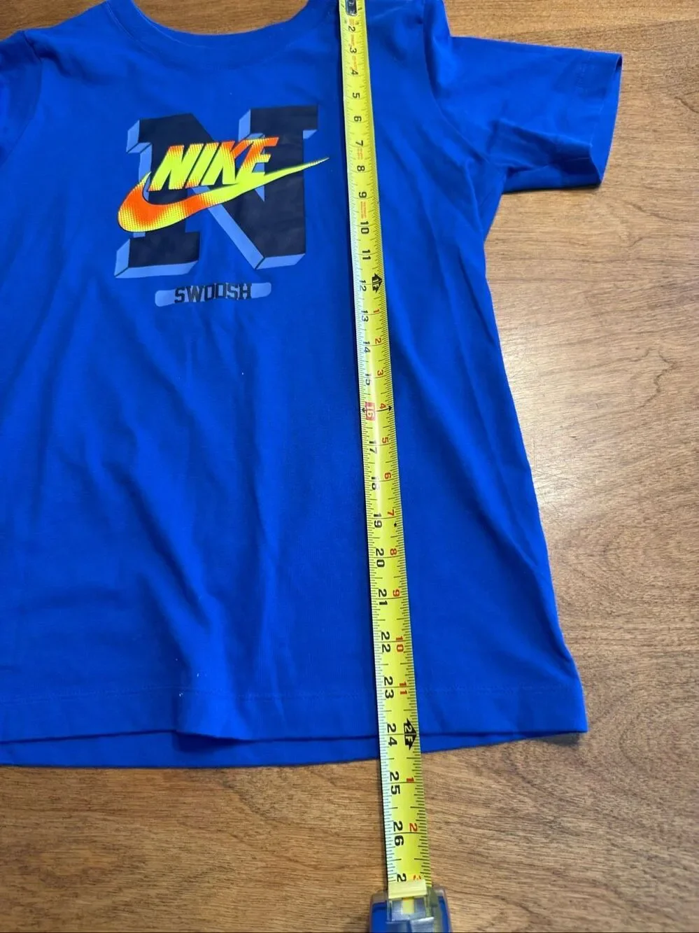 Nike Youth Athletic Cut Graphic Logo Short Sleeve T-Shirt Blue Size Large